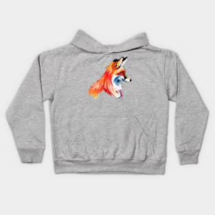 Watercolor Fox Bust Kids Hoodie